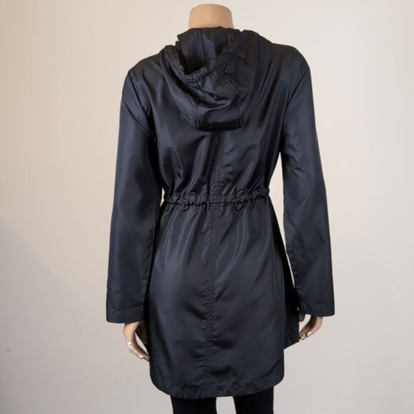 Nanette Lepore Hooded Windbreaker Jacket Cinch Waist Lightweight Roll Tab Sleeve - Picture 6 of 14